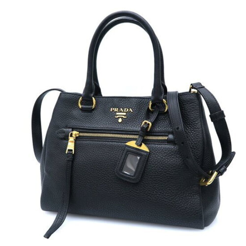 Prada Vitello Phenix leather convertible bag black